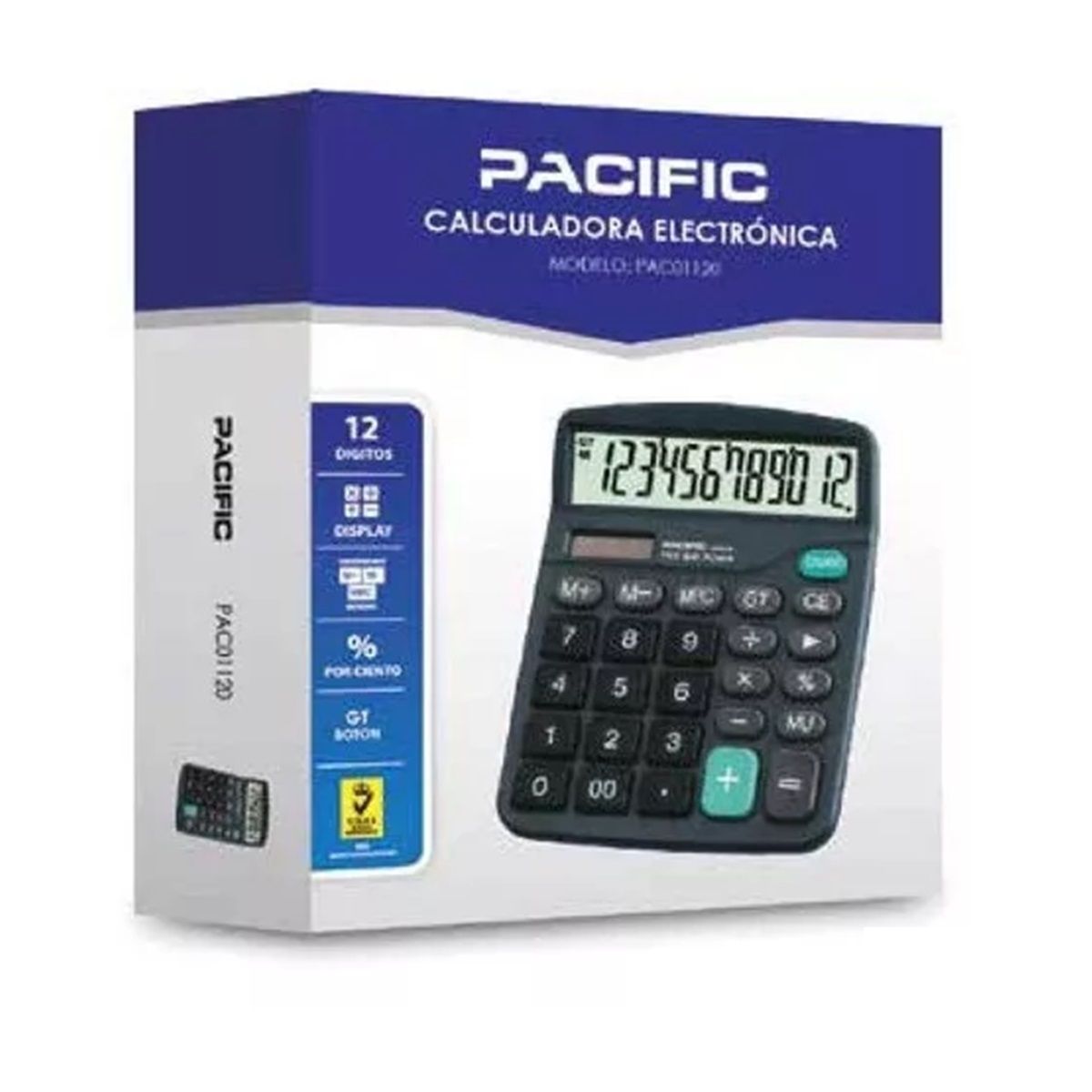 PACIFIC - Calculadora Electrónica Pacific 12 Dígitos Pac01120