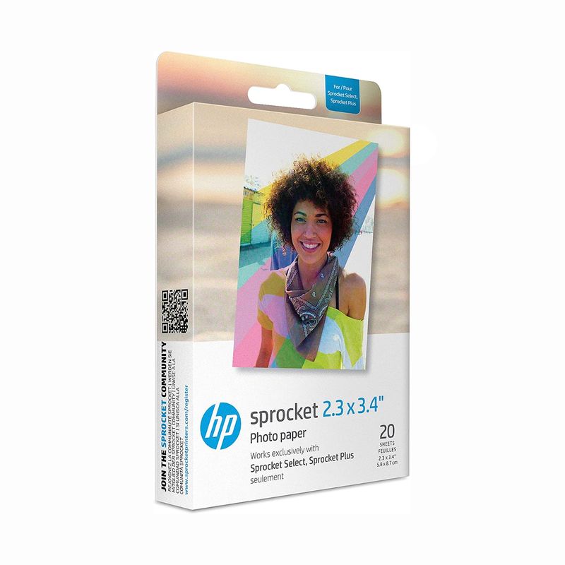 HP - Papel Fotográfico ZINK HP Sprocket Select 2,3x3,4- Pack 20 Hojas