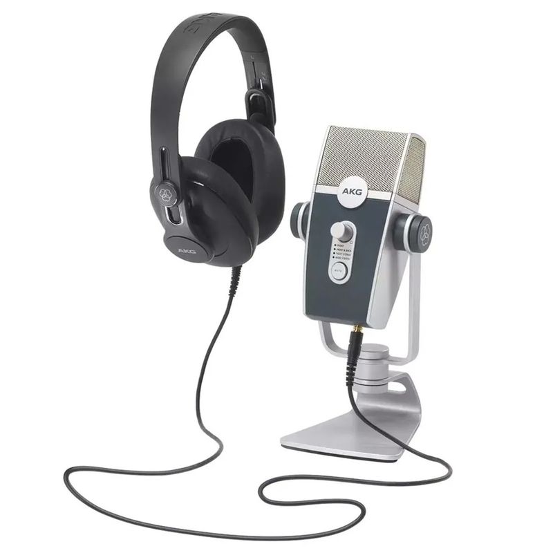 AKG - Pack Podcast Microfono Condensador Audifonos AKG Podcaster Essentials