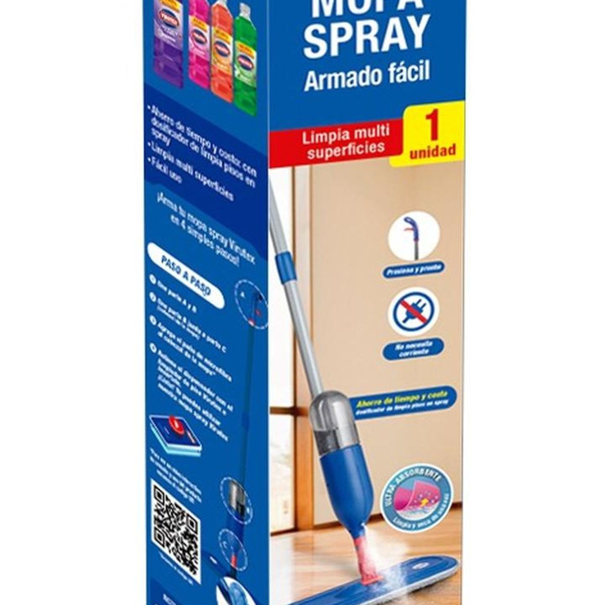 VIRUTEX - Mopa Plana Con Base De Microfibra Spray