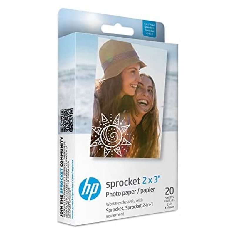 HP - Papel Fotográfico ZINK HP 2x3- Pack 20 Hojas