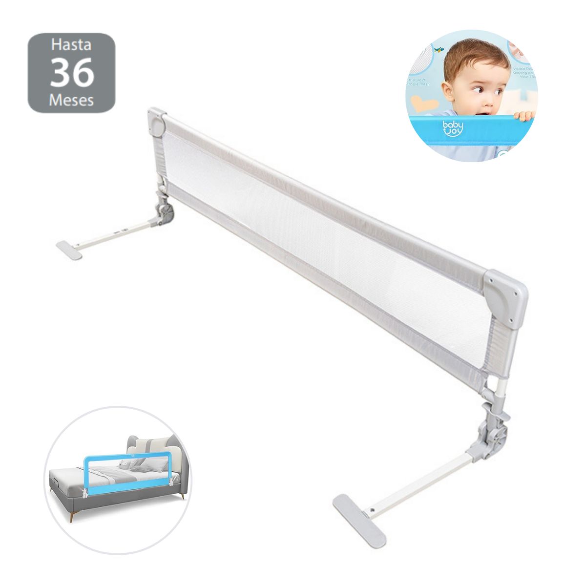 BEBEGLO - Baranda De Cama Rs-80020 152x44 Gris