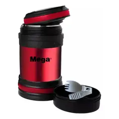 MEGA - Termo de Comida Maxx ROJO 600 Ml (6 Horas Caliente) con Tenedor