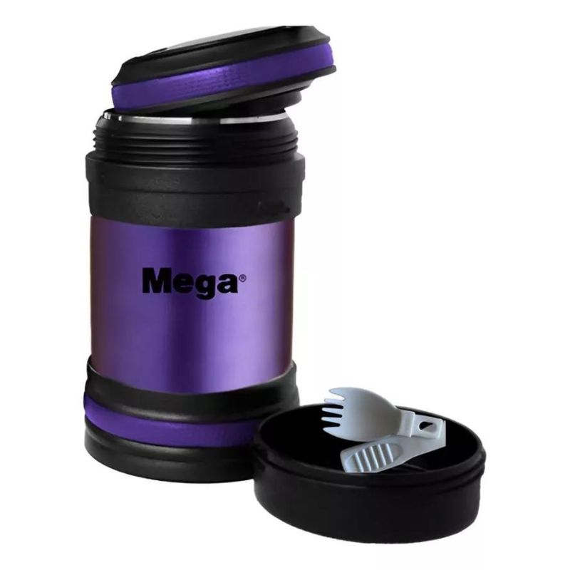 MEGA - Termo de Comida Mega Maxx Morado 600 Ml (6 Horas Caliente) con Tenedor