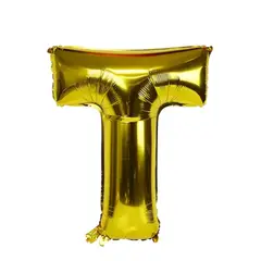GENERICO - Globo Metalizado Letra "T" Dorado 40 pulgadas