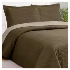MASEL - Quilt Bicolor King Cafe-Beige 250x260