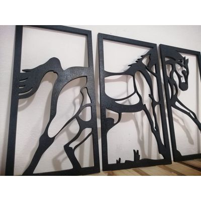 Imagen 2 del producto Cuadro De Caballo Galopando De Mdf