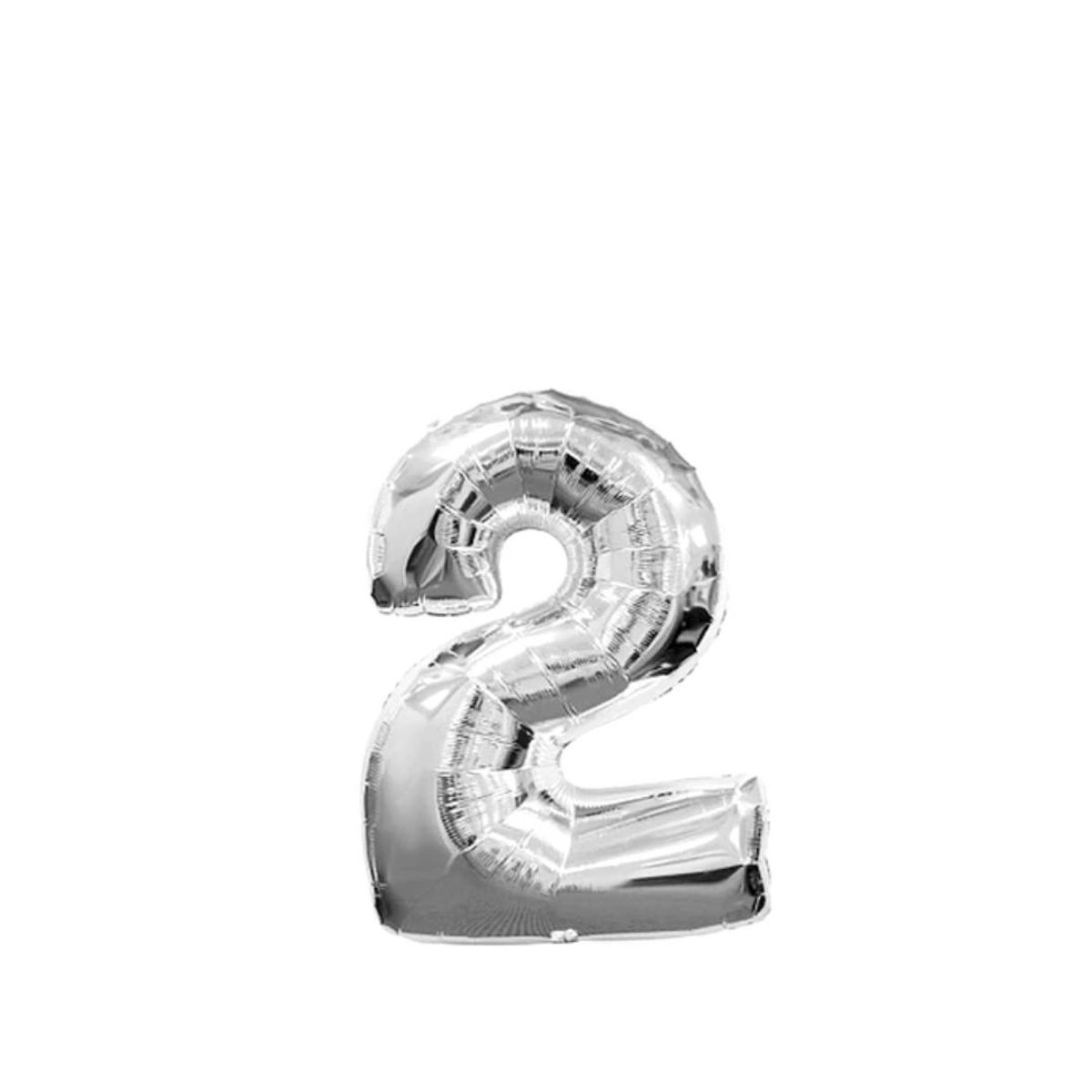 GENERICO - Globo Metalizado Numero "2" Plateado 16 pulgadas