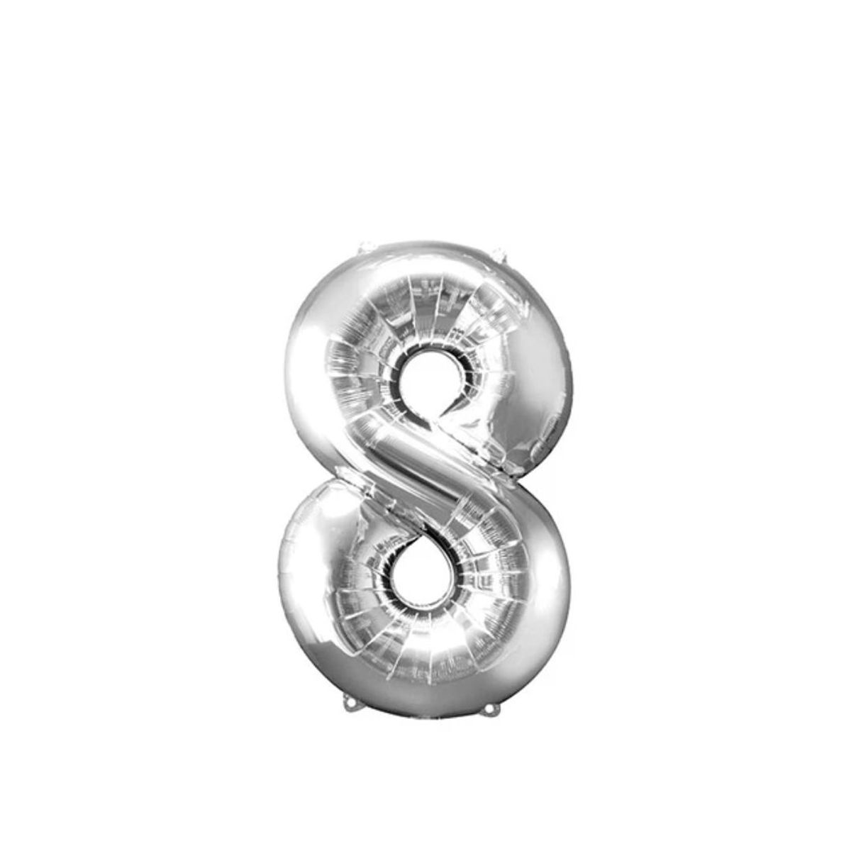 GENERICO - Globo Metalizado Numero "8" Plateado 16 pulgadas