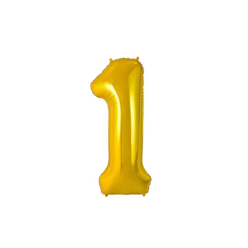 GENERICO - Globo Metalizado Numero "1" Dorado 16 pulgadas