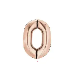 GENERICO - Globo Metalizado Numero "0" Oro Rosado 16 pulgadas