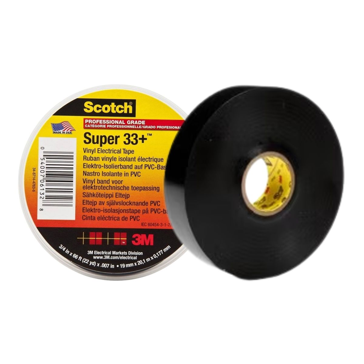 3M - Cinta Aisladora Negra 3m Huincha Aisladora 19mmx202m