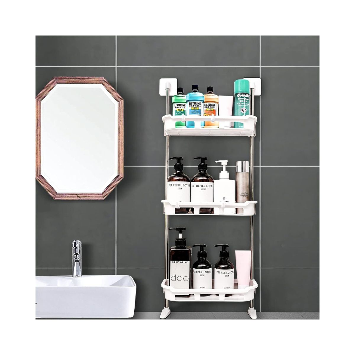 GENERICO - Organizador Para Baño Inodoro 3 Niveles Ordenador Estante