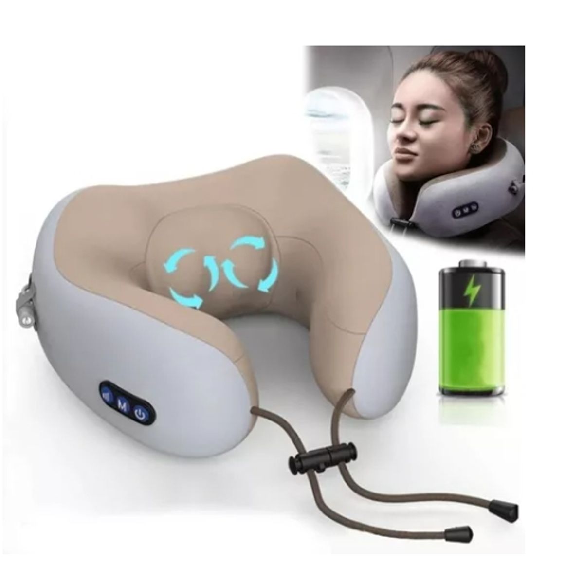 GENERICO - Masajeador Almohadón Eléctrico Cuello Cervical Relajación