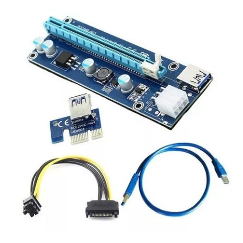GENERICO - Tarjeta Vertical Riser Usb 3.0 1-16x Pci-e Miner V006c SG105116