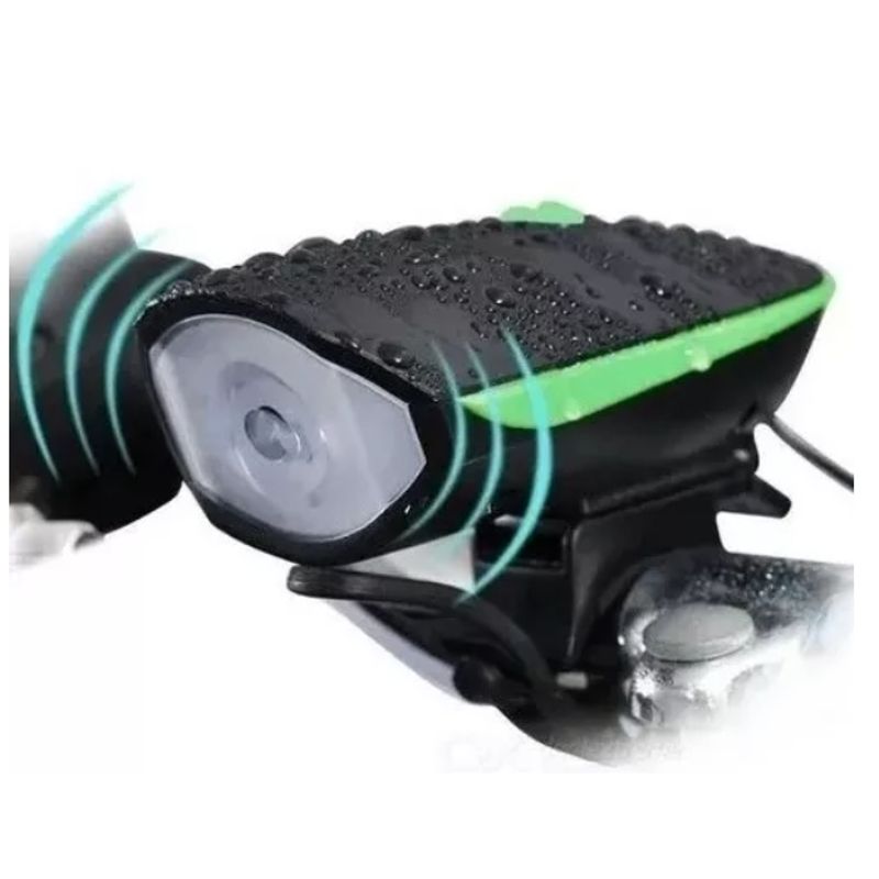 GENERICO - Luz 250 Lúmens Real + Bocina 140db Usb Recargable Bicicleta
