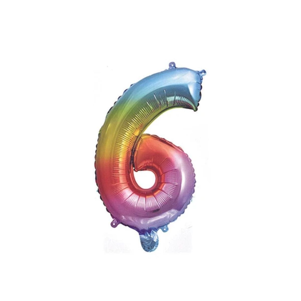 GENERICO - Globo Metalizado Numero "6" Multicolor 16 pulgadas