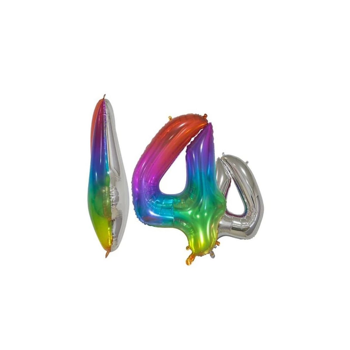 GENERICO - Globo Metalizado Numero "4" Multicolor 16 Pulgadas