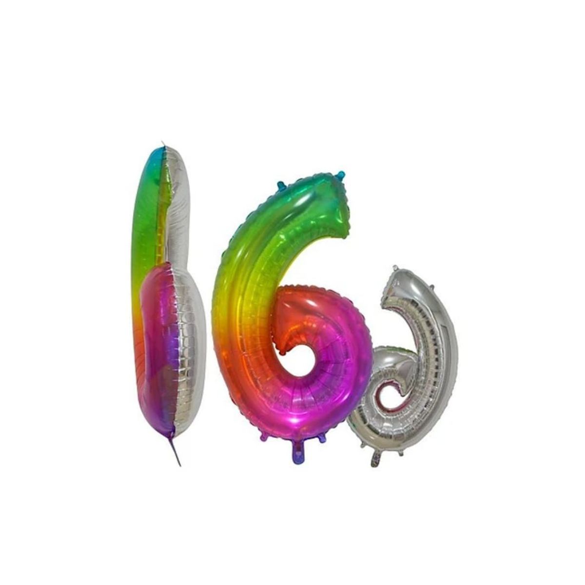 GENERICO - Globo Metalizado Numero "6" Multicolor 16 pulgadas