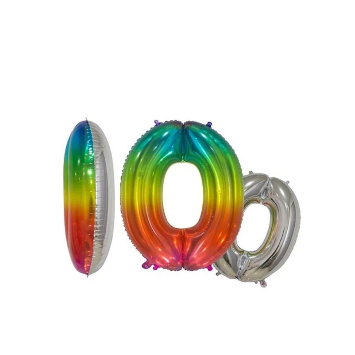 GENERICO - Globo Metalizado Numero "0" Multicolor 16 Pulgadas