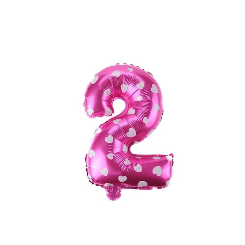 GENERICO - Globo Metalizado Numero "2" Rosa 16 pulgadas