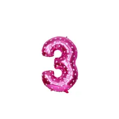 GENERICO - Globo Metalizado Numero "3" Rosa 16 pulgadas