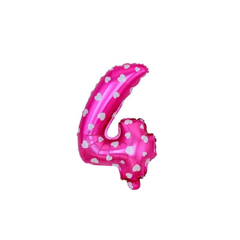GENERICO - Globo Metalizado Numero "4" Rosa 16 pulgadas