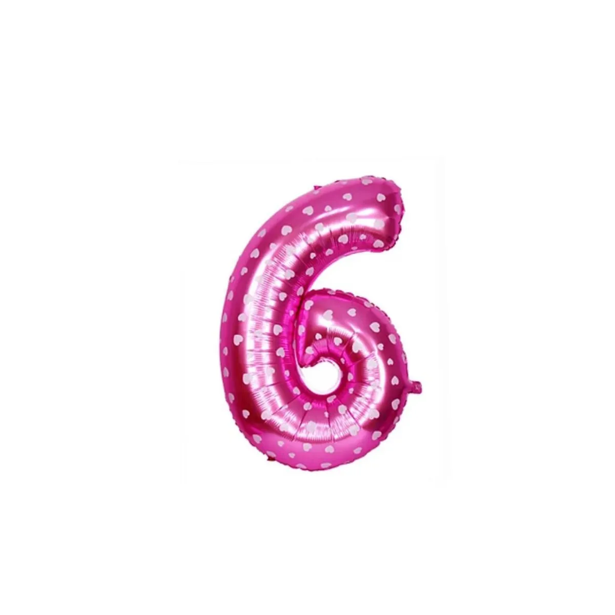 GENERICO - Globo Metalizado Numero "6" Rosa 16 Pulgadas