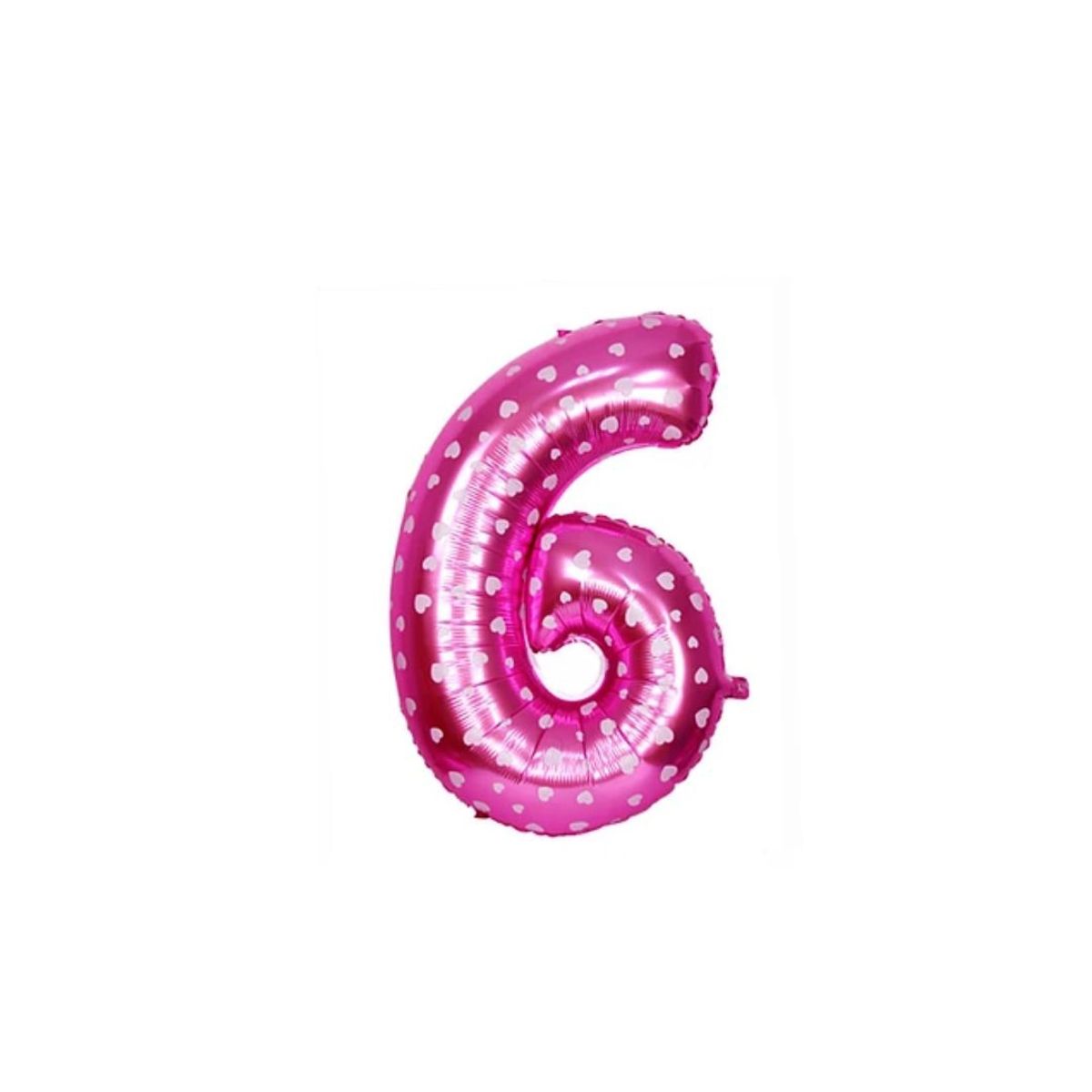 GENERICO - Globo Metalizado Numero "6" Rosa 16 Pulgadas