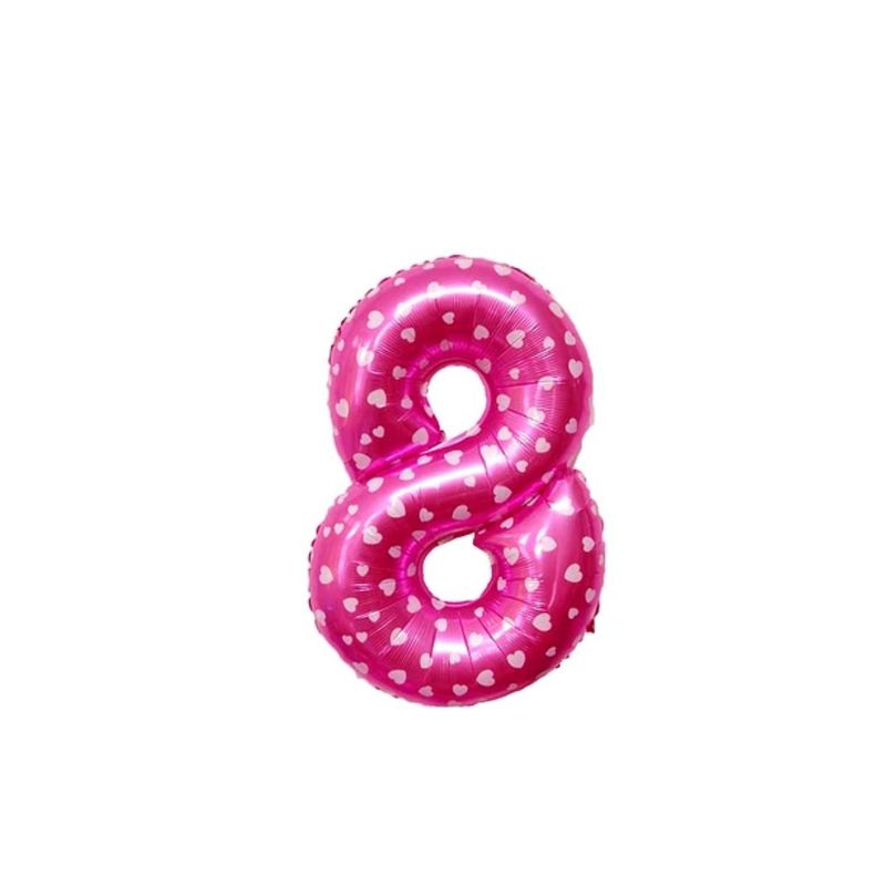 GENERICO - Globo Metalizado Numero "8" Rosa 16 pulgadas