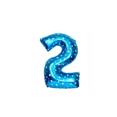 GENERICO - Globo Metalizado Numero "2" Azul 16 pulgadas
