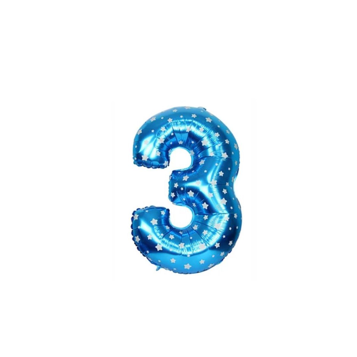 GENERICO - Globo Metalizado Numero "3" Azul 16 pulgadas