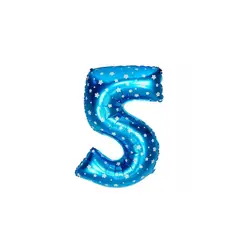 GENERICO - Globo Metalizado Numero "5" Azul 16 pulgadas