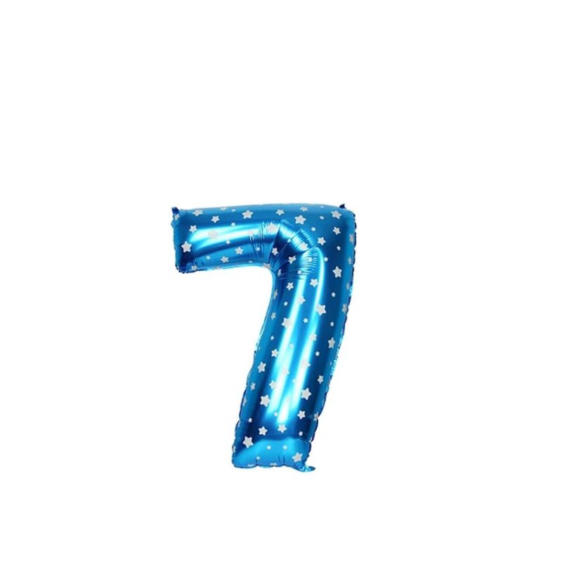 GENERICO - Globo Metalizado Numero "7" Azul 16 pulgadas