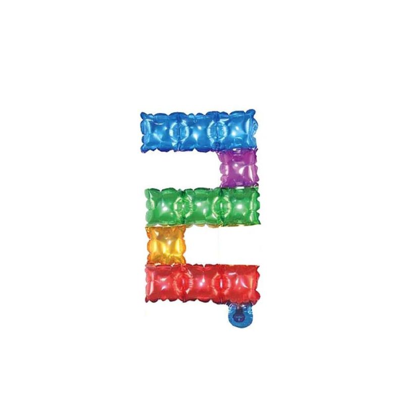 GENERICO - Globo Metalizado Numero "2" Cuadros De Colores 16 pulgadas