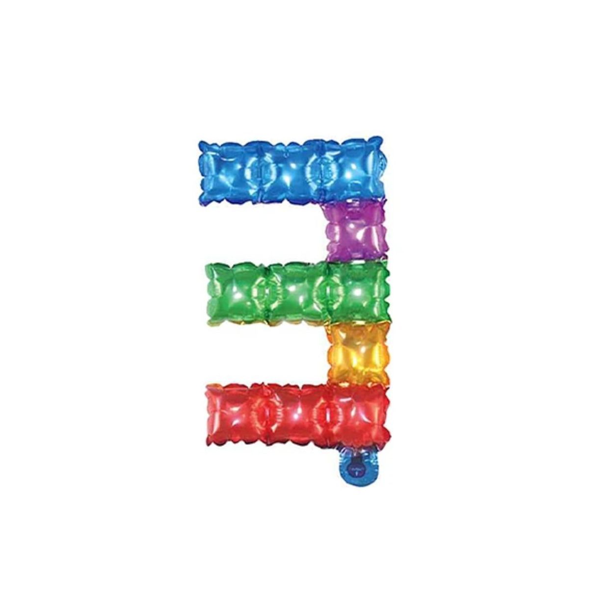 GENERICO - Globo Metalizado Numero "3" Cuadros De Colores 16 pulgadas