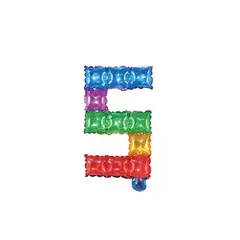 GENERICO - Globo Metalizado Numero "5" Cuadros De Colores 16 pulgadas