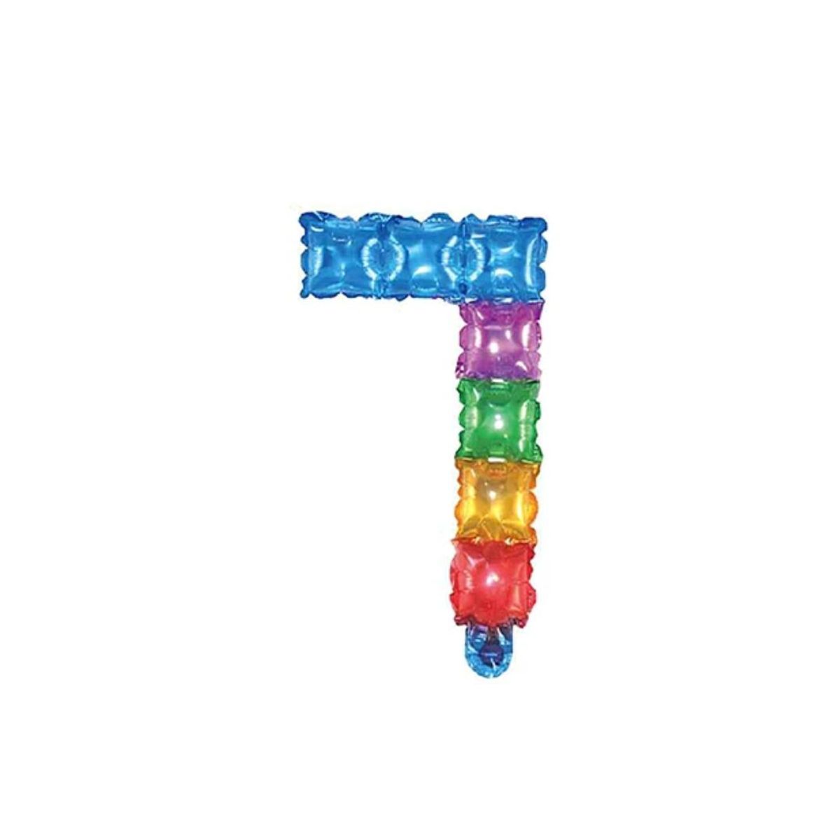 GENERICO - Globo Metalizado Numero "7" Cuadros De Colores 16 pulgadas