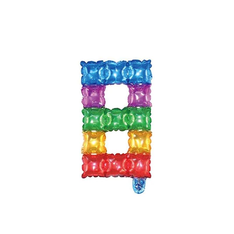 GENERICO - Globo Metalizado Numero "8" Cuadros De Colores 16 pulgadas