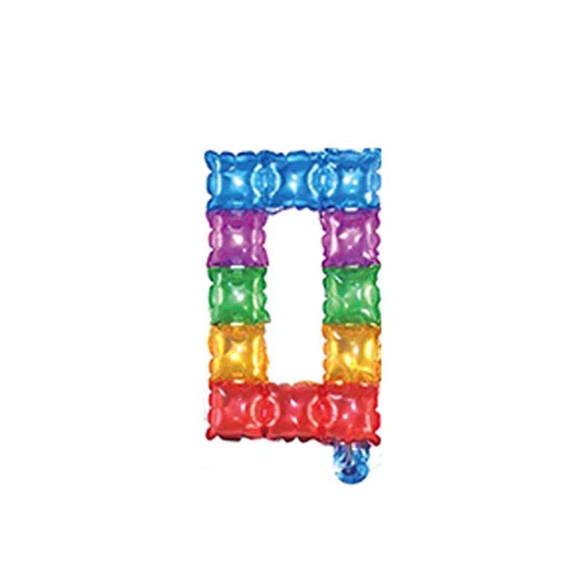 GENERICO - Globo Metalizado Numero "0" Cuadros De Colores 16 pulgadas