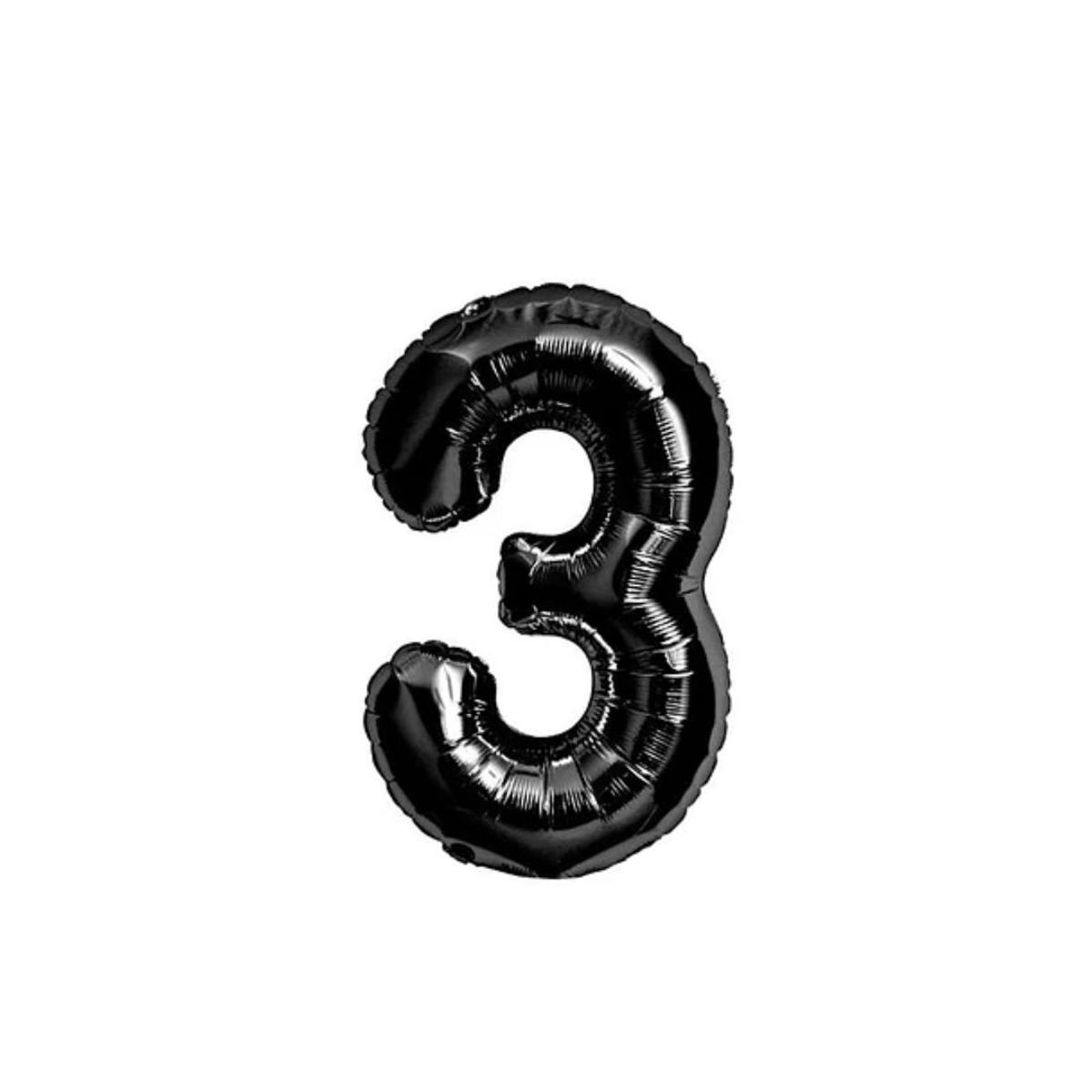 GENERICO - Globo Metalizado Numero "3" Negro 30 pulgadas