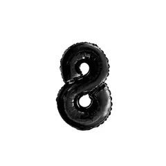 GENERICO - Globo Metalizado Numero "8" Negro 30 Pulgadas