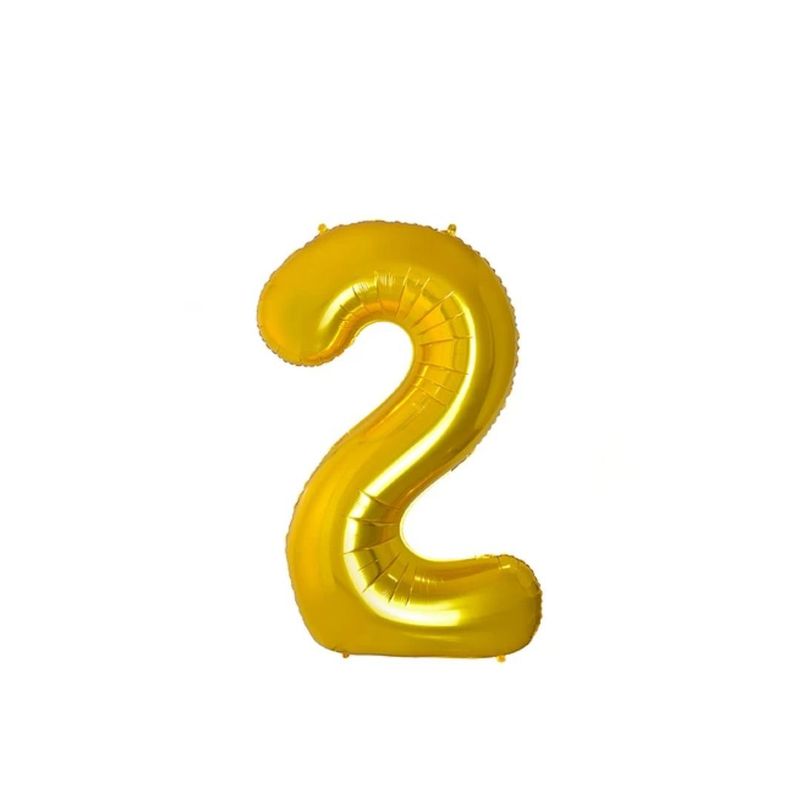 GENERICO - Globo Metalizado Numero "2" Dorado 30 pulgadas