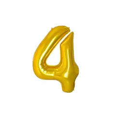 GENERICO - Globo Metalizado Numero "4" Dorado 30 Pulgadas