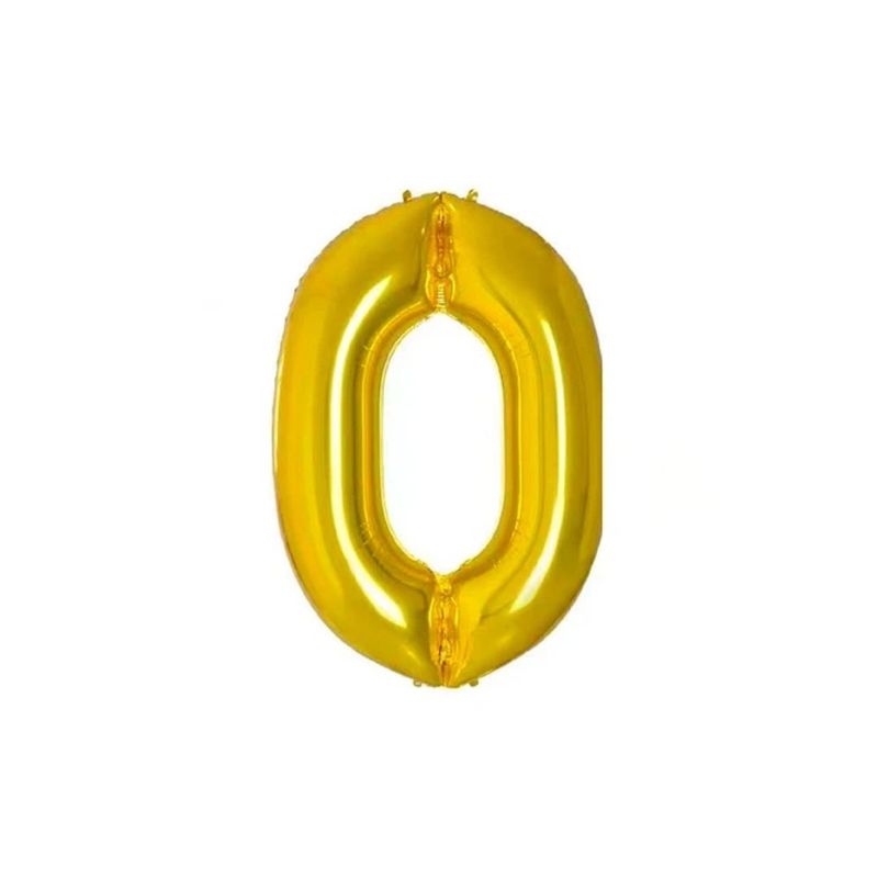 GENERICO - Globo Metalizado Numero "0" Dorado 30 pulgadas