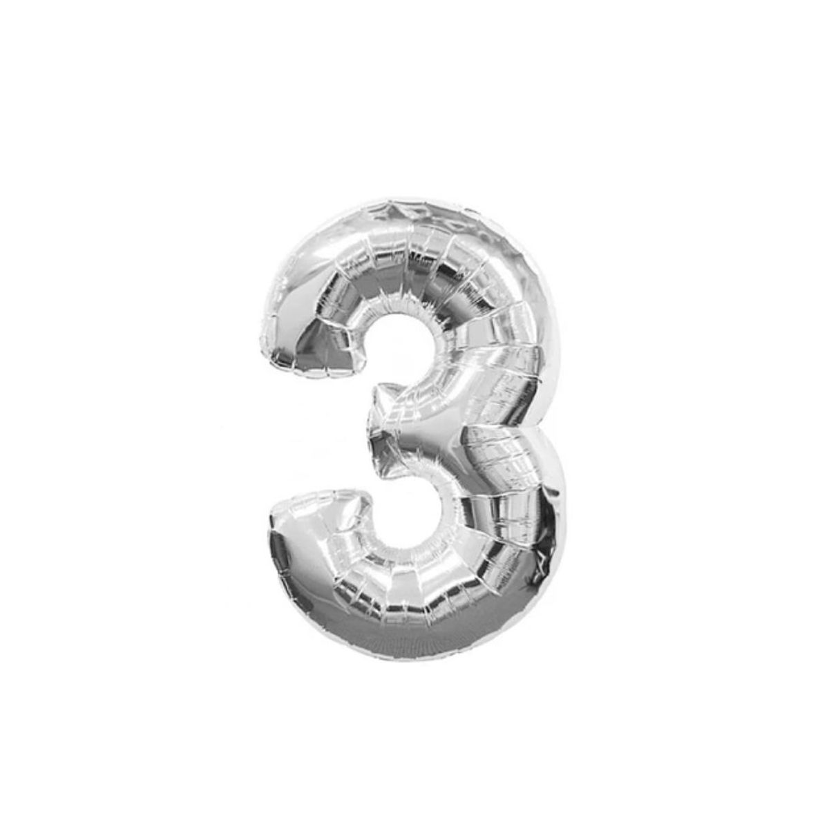 GENERICO - Globo Metalizado Numero "3" Plateado 30 Pulgadas