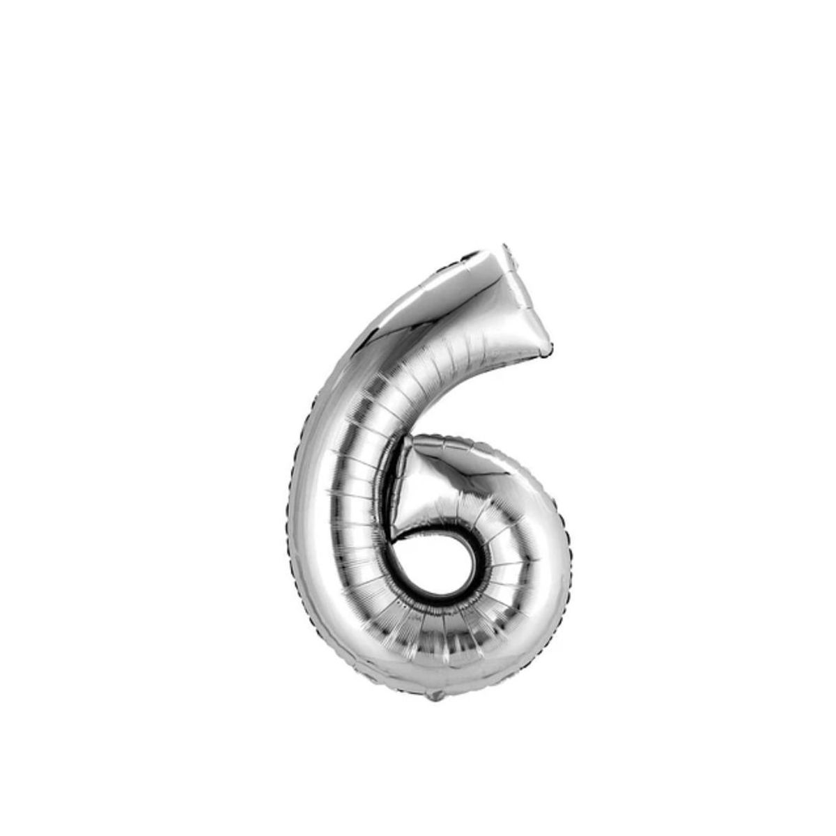 GENERICO - Globo Metalizado Numero "6" Plateado 30 pulgadas