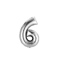 GENERICO - Globo Metalizado Numero "6" Plateado 30 pulgadas