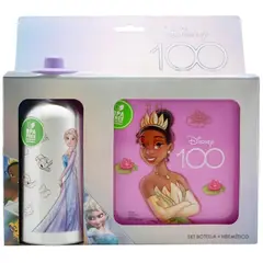 GENERICO - Set Escolar Botella + Hermético Disney 100 Años Para Niñas