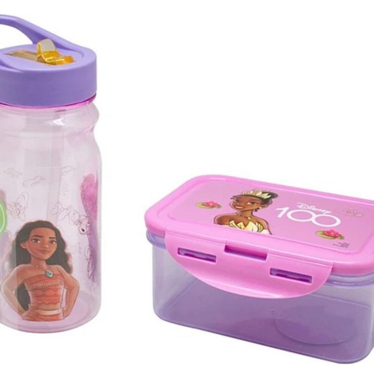 GENERICO - Set Escolar Botella + Hermético Disney 100 Años Para Niñas
